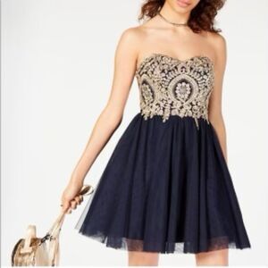 City Studio | Dresses | City Studio Womens Black Mesh Floral Embroidery  Dress | Poshmark